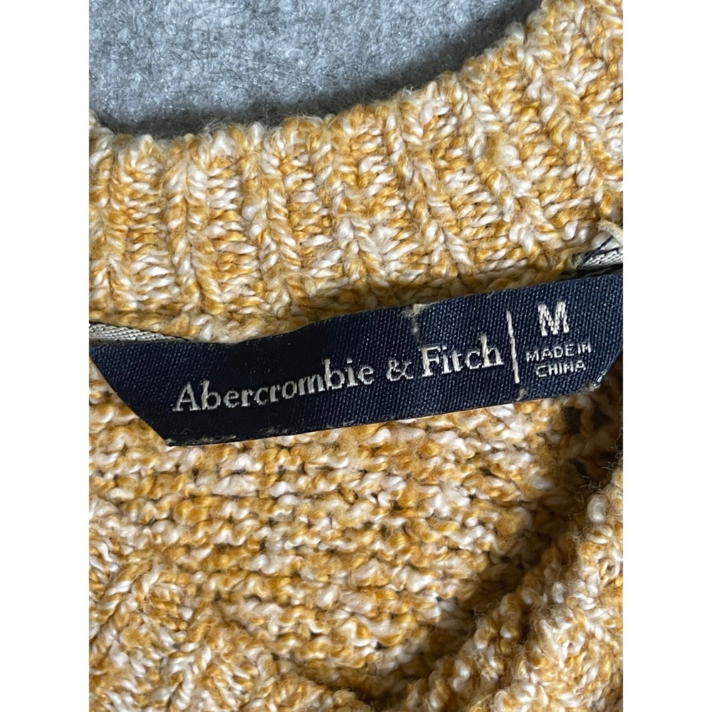 Abercrombie & Fitch Mustard Yellow Marled Knit Back Zip Sweater Womens Medium - Picture 5 of 14